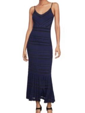 BCBGMaxAzria Navy Spaghetti-Strap Maxi Dress